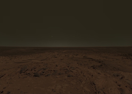 Enjoy the sunrise on Mars like shown in the screen shot. Or fly to Venus to catch the sunset. It is up to you.