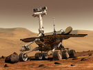 Künstlerische Darstellung des Marsrover Spirit auf dem Roten Planeten.