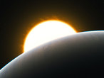 Une planète avec une super-tempête (vue d’artiste)