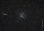 Der Wildentensternhaufen M 11 mit einem Meade 14''-ACF-Teleskop und 0,8x-Reducer. Brennweite: 3000mm, Kamera: modifizierte Canon EOS 5D (Vollformat), Gesamtbelichtung 21 Minuten am 3.6.2008 auf Farm Tivoli, Namibia. Foto: Bernd Koch.