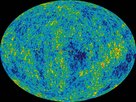 The microwave background radiation is measured coming almost completely uniformly from every direction of space with a temperature of approximately minus 454 degrees Fahrenheit. The different colors show the minimal deviations from this temperature.