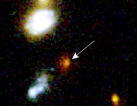 Ein Stecknadelkopf aus Licht - eine Sternexplosion in über 10 Milliarden Lichtjahren Entfernung 