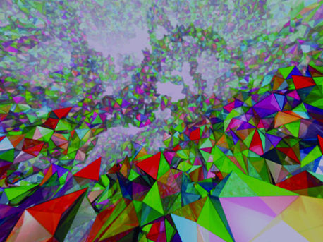 Schleifen Quantengravitation Schnappschuss aus einer Animation zur Dynamik der Quantengeometrie in der Schleifen-Quantengravitation.