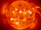 This image, from the EIT(Extreme Ultraviolet Imaging Telescope) instrument on the SOHO (Solar and Heliospheric Observatory) space probe, shows the turbulent features of the chromosphere.
