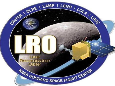 Missionslogo der NASA-Mondmission "Lunar Reconnaissance Orbiter" (LRO), an der auch deutsche Wissenschaftler aus Berlin und Münster beteiligt sind. 