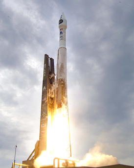 NASA's LRO and LCROSS spacecraft on top of the Atlas V rocket launch from Complex 41 on Cape Canaveral Air Force Station.