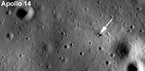 Apollo 14 lunar module, Antares.
Image width: 538 meters (about 1,765 ft.)