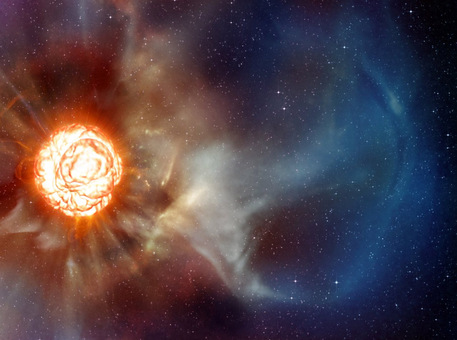 This artist’s impression shows the supergiant star Betelgeuse as it was revealed thanks to different state-of-the-art techniques on ESO’s Very Large Telescope, which allowed two independent teams of astronomers to obtain the sharpest ever views of the supergiant star Betelgeuse. 