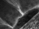 Künstlerische Darstellung der Oberfläche des Kometen Wild 2, an dem die NASA-Kometensonde Stardust am 2. Januar 2004 vorbei flog.