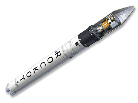 SMOS wird mit einer Rockot-Rakete ins All geschossen. Der Satellit befindet sich im oberen Raketenmodul. Darunter liegt der zweite Satellit, Proba-2, der gemeinsam mit SMOS gestartet wird.
