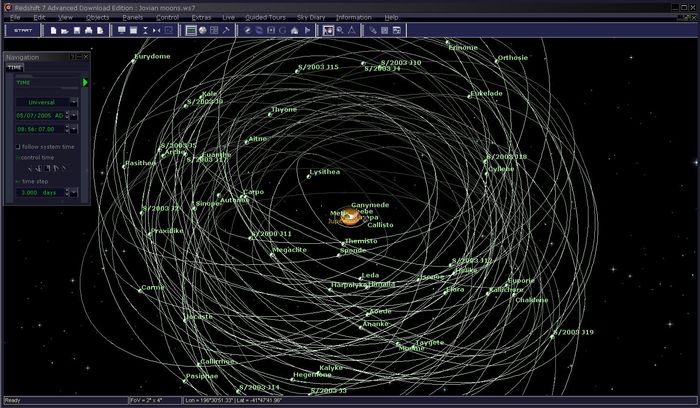 Redshift 7 Advanced does not only feature millions of stars, but also detailed models of our solar system including the planets and their moons.