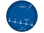 Beobachtungstipp August 2010 Venus trifft Saturn zwischen dem 8. und 10. August.