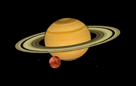 Admirez la beauté du Saturne et du Mars dans cette image.

