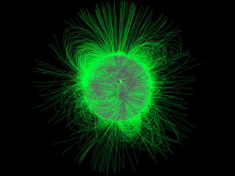 Magnetic field lines around the Sun Magnetic field lines around the Sun. The Atmospheric Imaging Assembly (AIA) on board the Solar Dynamics Observatory (SDO) will study the reciprocal interaction between the activities of the Sun's magnetic field and the processes within the solar corona that release energy.