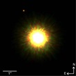 Nahinfrarotaufnahme von 1RXS J160929.1-210i24 und seinem möglichen planetaren Begleiter (oben links). Die Aufnahme entstand mit dem adaptiven optischen System Gemini Altair und dem Near-Infrared Imager (NIRI) am Gemini-Nord-Teleskop, Hawaii, USA.