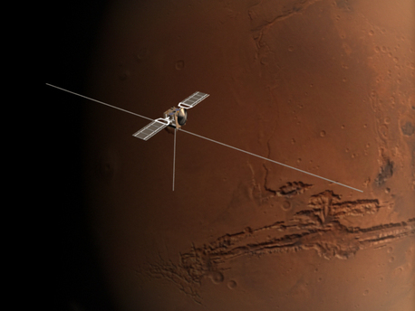 Esta es una impresión de MARSIS a bordo de la sonda Mars Express. 

