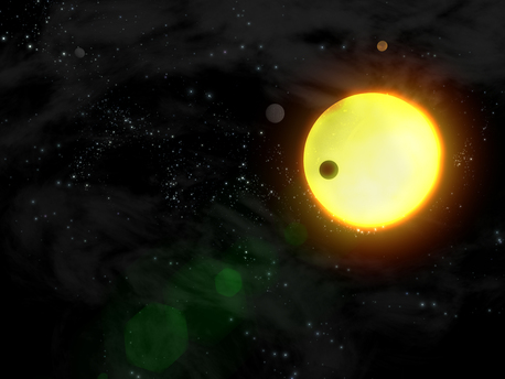 Artist's impression of exoplanet around a star