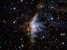 Esta imagen de la formación estelar Gum 19, se obtuvo con SOFI, un instrumento infrarrojo montado en el nuevo telescopio de la ESO (NTT), que trabaja en el Observatorio de La Silla en Chile. Gum 19 se encuentra en la dirección de la constelación de la Vela a una distancia de unos 22 000 años luz. 