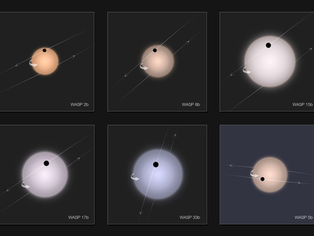 Galerie von Exoplaneten auf rückläufigen Umlaufbahnen
