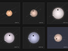 Galería de exoplanetas con órbitas retrógradas (impresión artística)