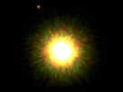 Imagen de Gemini de 1RXS J160929.1-210524 y su compañero Jupiter (izquierda arriba: círculo rojo).