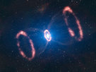 ImpresiÃ³n artÃ­stica del material interno expulsado por una estrella que estallÃ³ recientemente alrededor de SN 1987A
