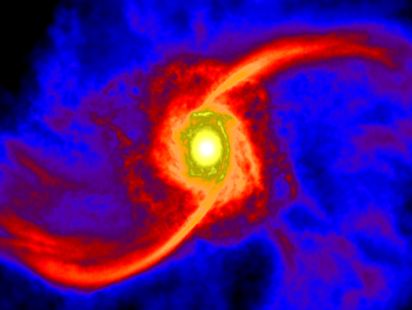 Kurz nach dem Verschmelzen der Galaxie