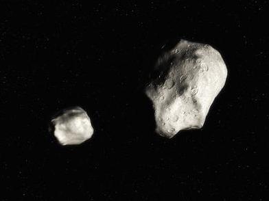 Illustration of a binary asteroid