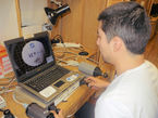 Diego Urbina with a computer simulation in the Mars500 facility. 