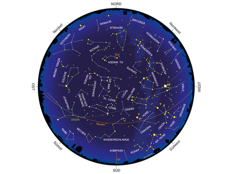 Sternenhimmel im März Himmelsanblick zur Monatsmitte um 22 Uhr