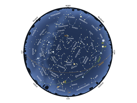 Der Sternenhimmel am 15. Juni um 22 Uhr MEZ