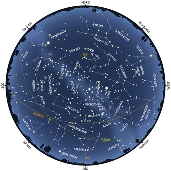 Sternenhimmel September 2016 Der Sternenhimmel am 15. September um 22 Uhr MEZ