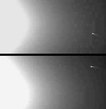 Die zwei Bilder von Komet Machholz wurden am 14. und 15. Oktober 1996 von SOHO mit dem Large Angle and and Spectrometric COronagraph (LASCO, C3) aufgenommen. 
