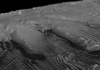 Dieser Schrägschnitt des sich wiederholenden Musters im Sedimentgestein zeigt die Gleichmäßigkeit der einzelnen Schichten besonders deutlich
