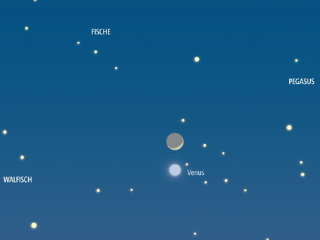 Mond und Venus Ende Januar 2009 Der Mond begegnet Venus