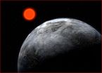 Künstlerische Darstellung des Planetensystems um den Roten Zwerg Gliese 581