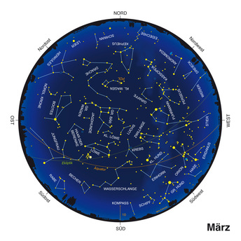 Der Sternenhimmel im März Himmelsanblick gegen 22 Uhr MEZ