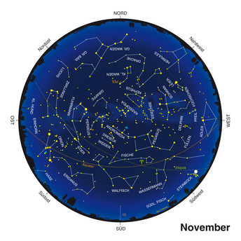 Der Sternenhimmel im November Himmelsanblick gegen 22 Uhr