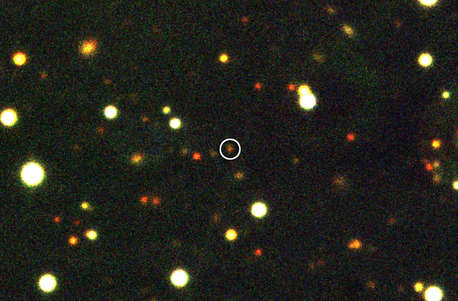 Nachleuchten des GRBs Knapp 32 Stunden nach dem Ausbruch von GRB 080916C zeichnete der "Gamma-Ray Burst Optical/Near-Infrared Detector (GROND)" am 2,2-Meter-Max-Planck-Teleskop der Europäischen Südsternwarte in Chile Licht vom Nachleuchten des Ausbruchs auf.