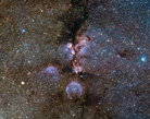 Imagen infrarroja de la Nebulosa Pata de Gato tomada por VISTA 
