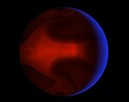 The planet HD80606b glows because of the enormous heat (computer animated picture)